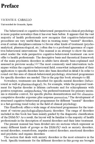 International Handbook of Cognitive and Behavioural Treatments for Psychological Disorders