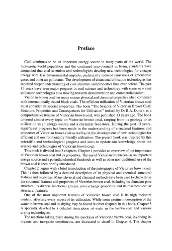 Advances in the Science of Victorian Brown Coal