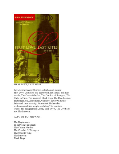 First Love, Last Rites : Stories