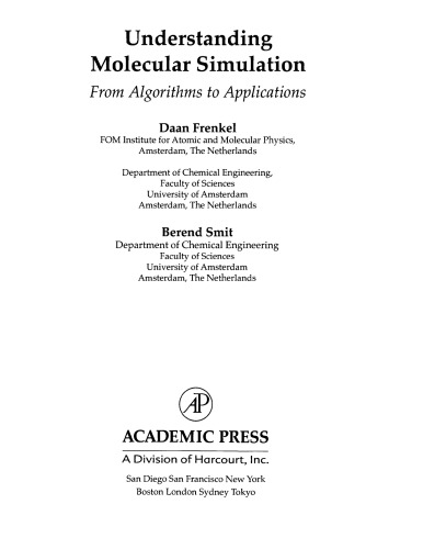 Understanding molecular simulation : from algorithms to applications
