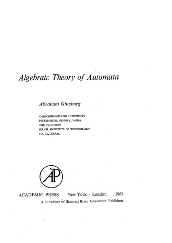 Algebraic Theory of Automata