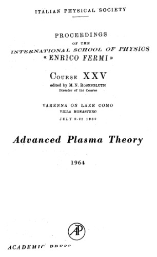 Andvanced plasma theory