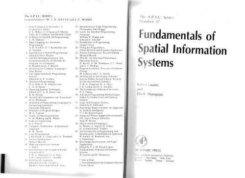 Fundamentals of Spatial Information Systems (Apic Studies in Data Processing)