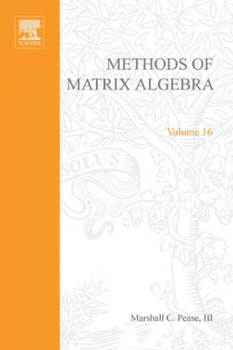 Methods of matrix algebra