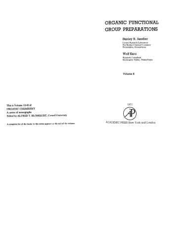 Organic functional group preparations