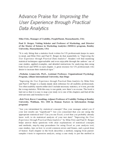 Improving the User Experience through Practical Data Analytics: Gain Meaningful Insight and Increase Your Bottom Line