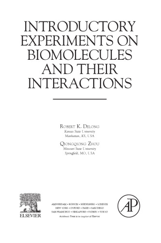 Introductory Experiments on Biomolecules and their Interactions