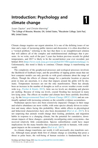 Psychology and Climate Change Human Perceptions Impacts and Responses
