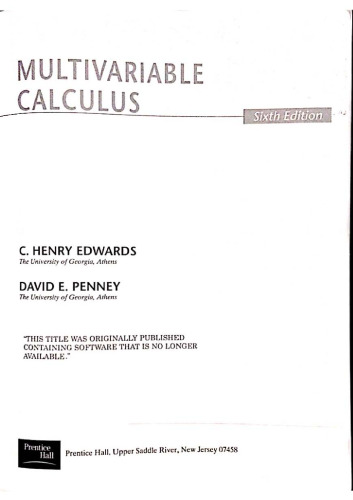 Multivariable Calculus