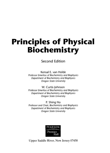 Principles of physical biochemistry