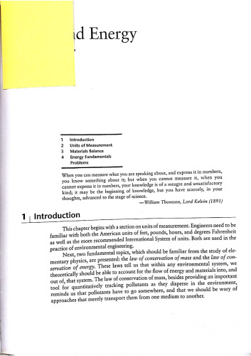 Introduction to Environmental Engineering and Science