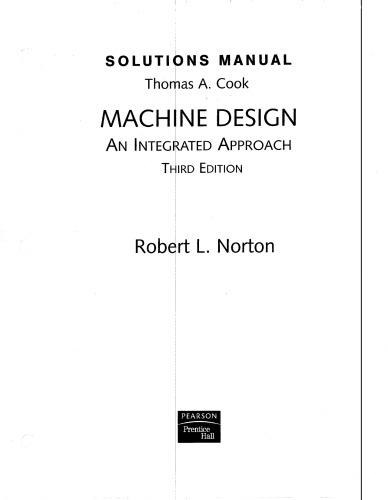 Solution manual for machine design (Norton 3e)