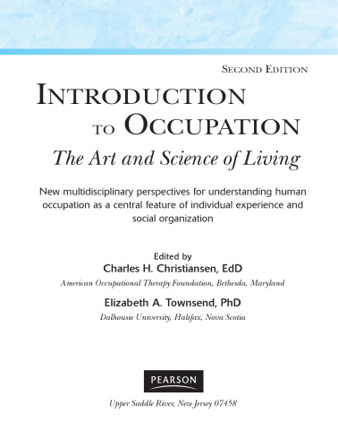 Introduction to Occupation: The Art of Science and Living
