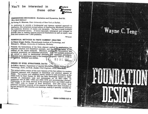Foundation Design (Civil Engineering and Engineering Mechanics Series)