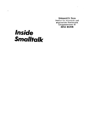 Inside Smalltalk Vol 2