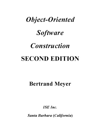 Object-oriented software construction