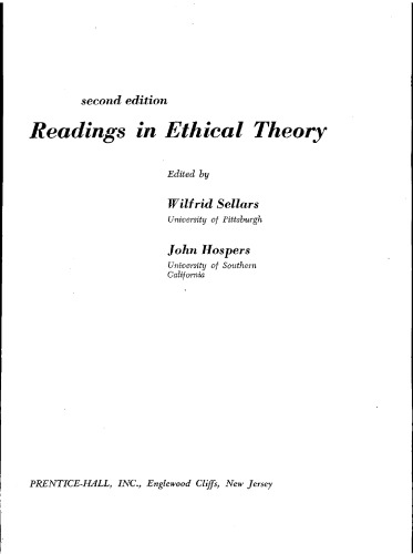 Readings in Ethical Theory