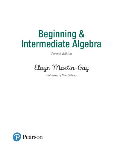 Beginning & Intermediate Algebra