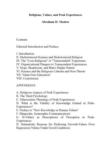 Religions, Values, and Peak-Experiences