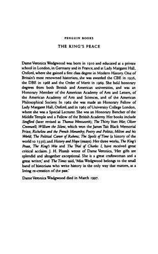 The King's Peace, 1637-1641