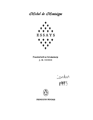 Montaigne: Essays