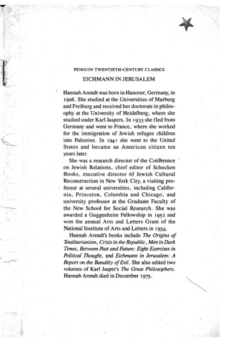 Eichmann in Jerusalem: A Report on the Banality of Evil