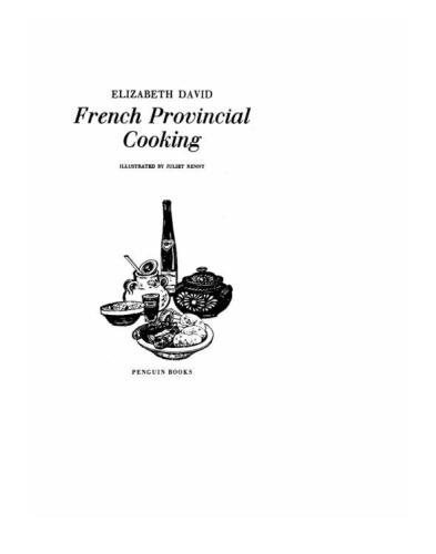 French Provincial Cooking (Penguin Classics)