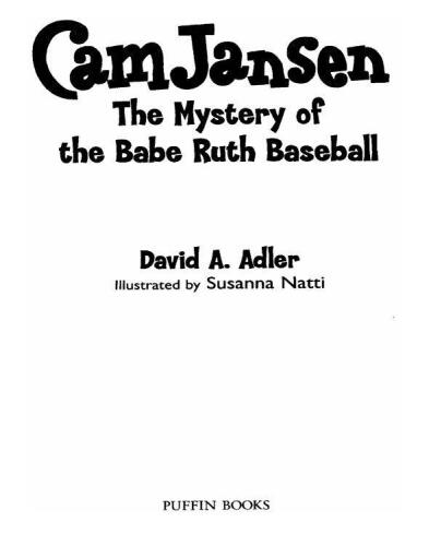 Cam Jansen and the Mystery of the Babe Ruth baseball