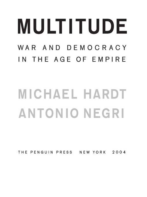 Multitude: War and Democracy in the Age of Empire