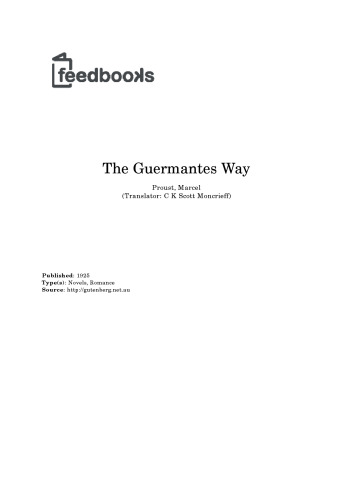 The Guermantes Way: In Search of Lost Time (Project Gutenberg Australia)