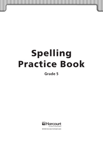 Storytown Spelling Practice Book Grade 5