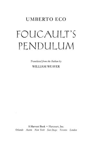 Foucault's Pendulum