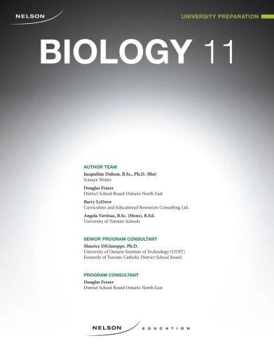 Nelson Biology 11: University Preparation