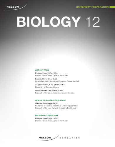 Nelson Biology 12 University Preparation Student Book