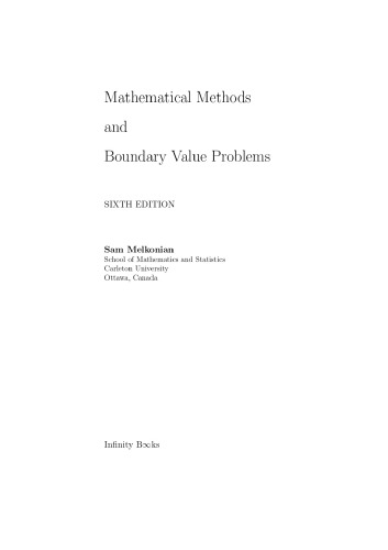 Mathematical Methods and Boundary Value Problems