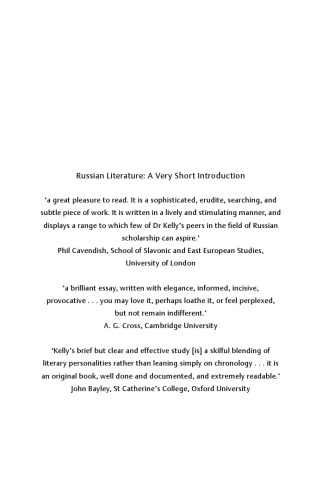 Russian Literature: A Very Short Introduction