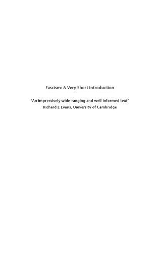 Fascism: A Very Short Introduction
