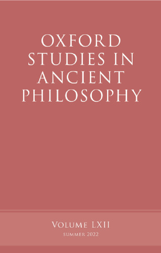 Oxford Studies in Ancient Philosophy