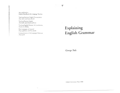 Explaining English Grammar (Oxford Handbooks for Language Teachers Series)