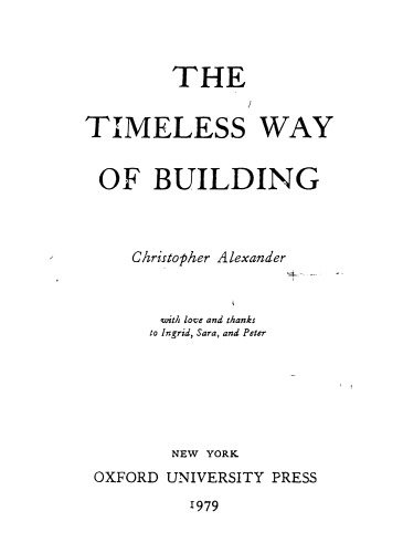 The Timeless Way of Building