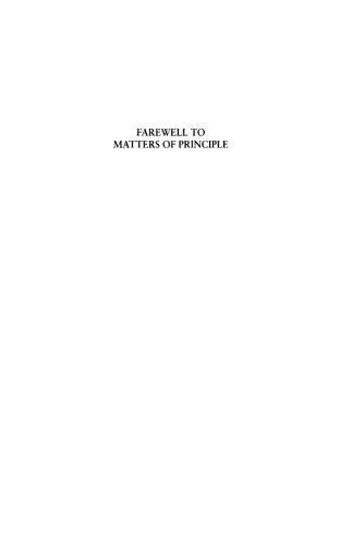 Farewell to Matters of Principle: Philosophical Studies (Odeon)