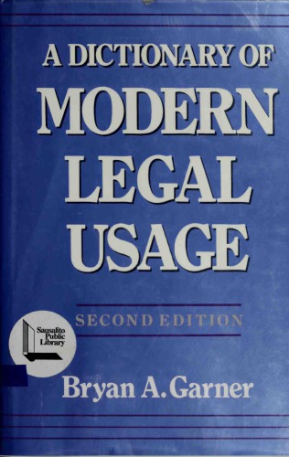 A Dictionary of Modern Legal Usage