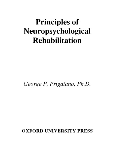 Principles of Neuropsychological Rehabilitation