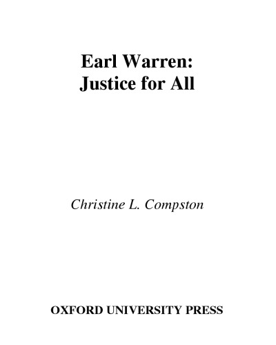 Earl Warren: Justice for All (Oxford Portraits)