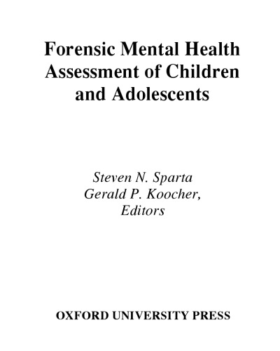 Forensic Mental Health Assessment of Children and Adolescents