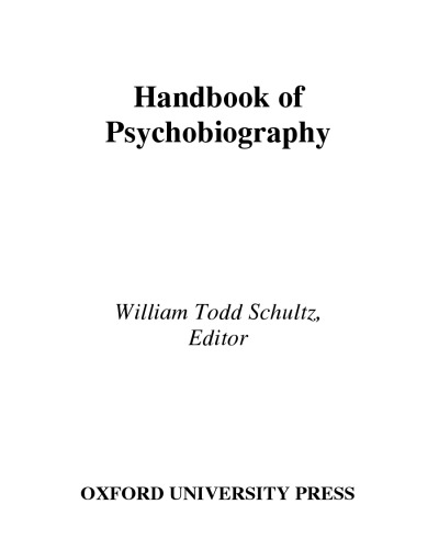 Handbook of Psychobiography