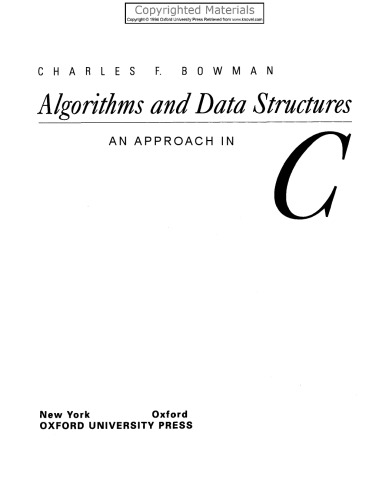 Algorithms and data structures: an approach in C