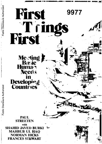 First Things First: Meeting Basic Human Needs in the Developing Countries