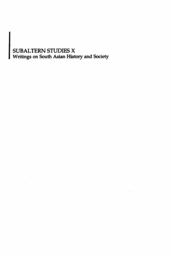 Subaltern Studies: Writings on South Asian History and Society