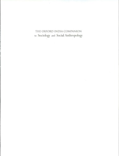 The Oxford India Companion to Sociology and Social Anthropology